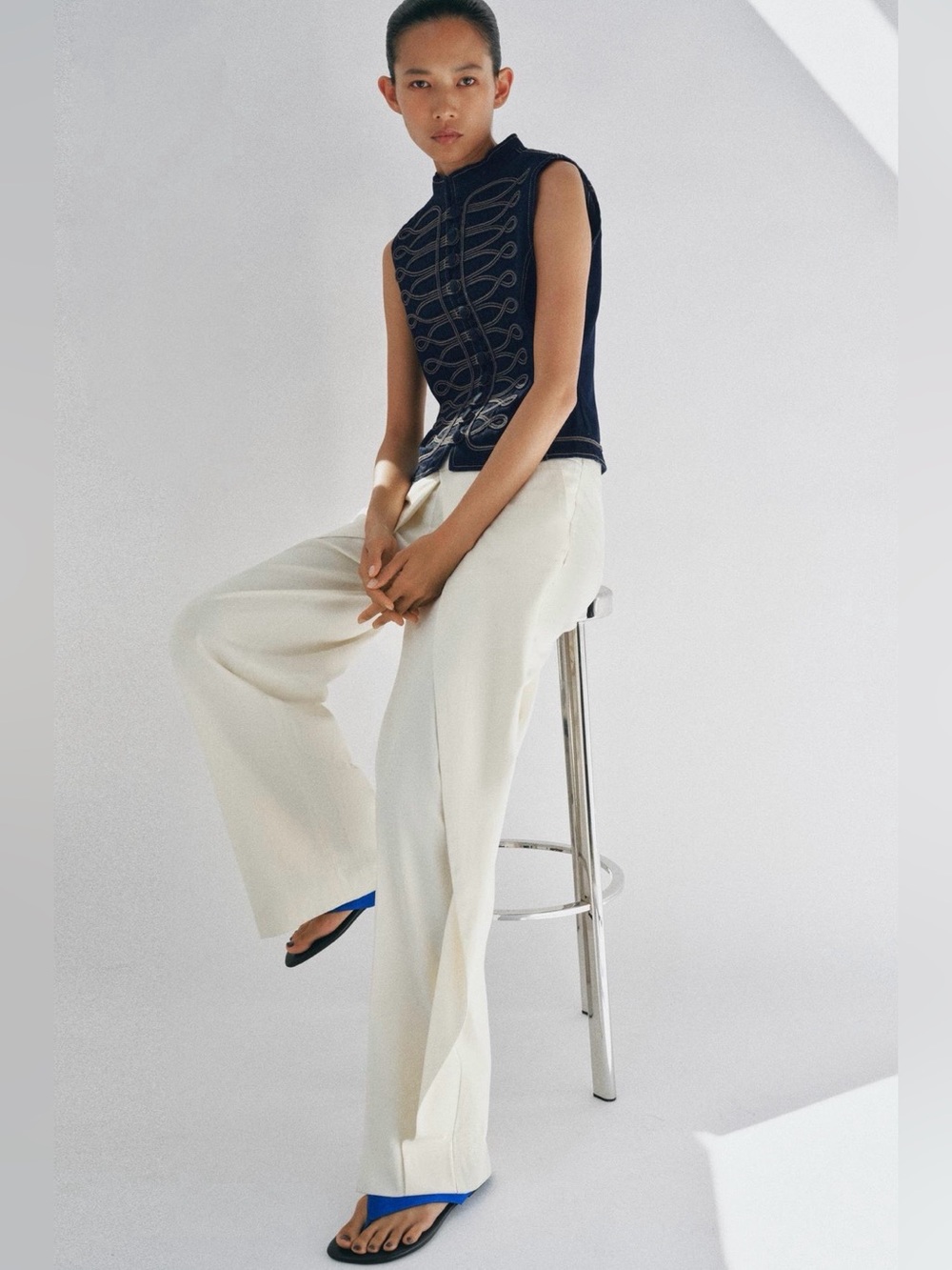 Zara Flat Leather Sandal